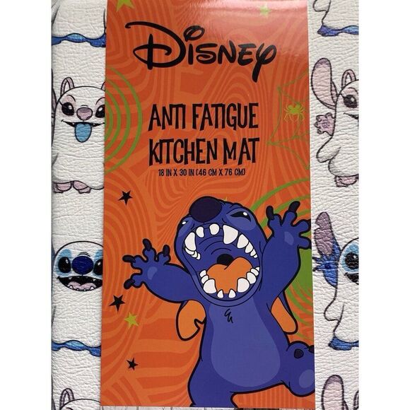 Disney Stitch And Angel Anti Fatigue Kitchen Mat 18 X 30” Halloween Ghosts NEW - Picture 2 of 9